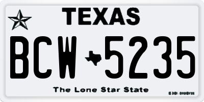 TX license plate BCW5235