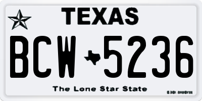 TX license plate BCW5236