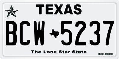TX license plate BCW5237