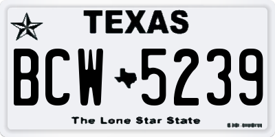 TX license plate BCW5239