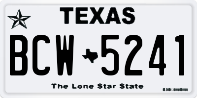 TX license plate BCW5241