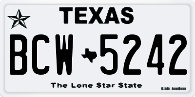 TX license plate BCW5242