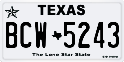 TX license plate BCW5243