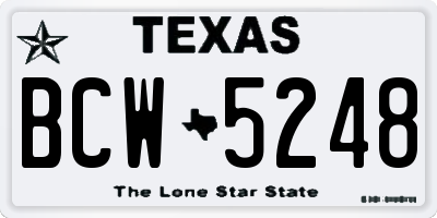 TX license plate BCW5248