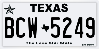 TX license plate BCW5249