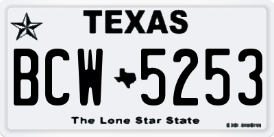 TX license plate BCW5253