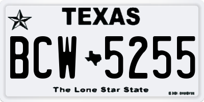 TX license plate BCW5255