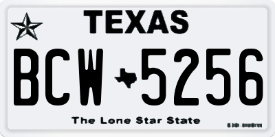 TX license plate BCW5256