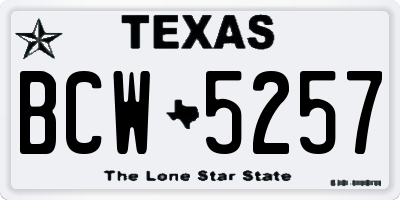 TX license plate BCW5257