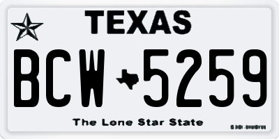 TX license plate BCW5259