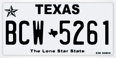 TX license plate BCW5261