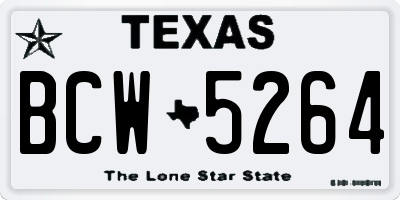 TX license plate BCW5264