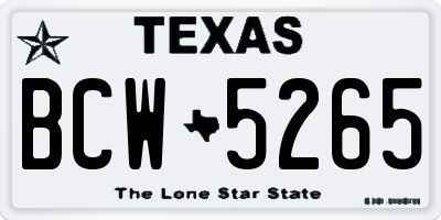 TX license plate BCW5265