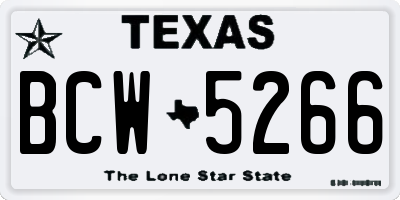 TX license plate BCW5266