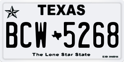 TX license plate BCW5268