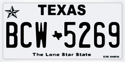 TX license plate BCW5269