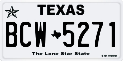 TX license plate BCW5271