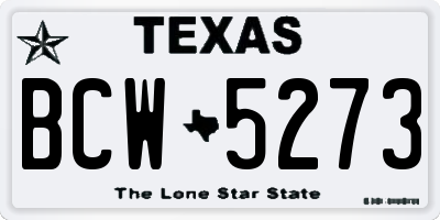 TX license plate BCW5273