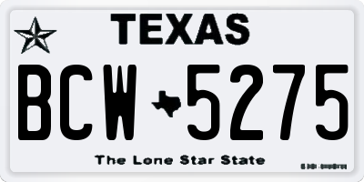TX license plate BCW5275