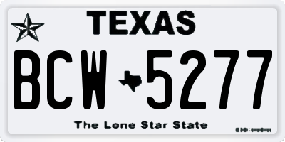 TX license plate BCW5277