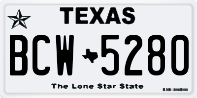 TX license plate BCW5280
