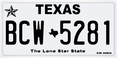TX license plate BCW5281