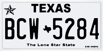TX license plate BCW5284