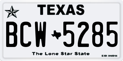 TX license plate BCW5285
