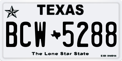 TX license plate BCW5288