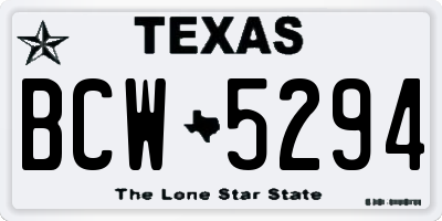 TX license plate BCW5294