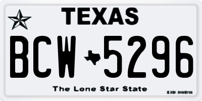 TX license plate BCW5296