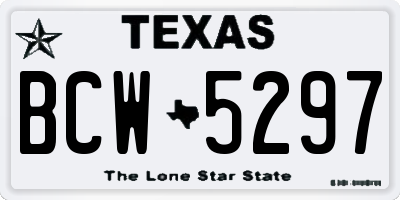 TX license plate BCW5297