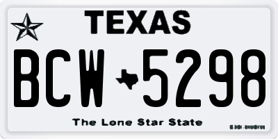 TX license plate BCW5298