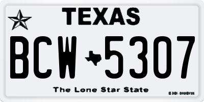 TX license plate BCW5307