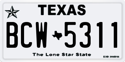 TX license plate BCW5311