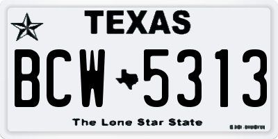 TX license plate BCW5313