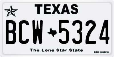 TX license plate BCW5324