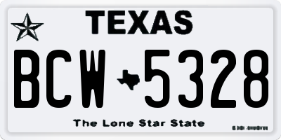 TX license plate BCW5328