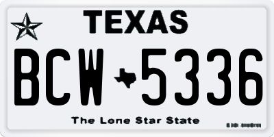 TX license plate BCW5336