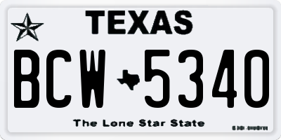 TX license plate BCW5340