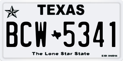 TX license plate BCW5341