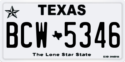 TX license plate BCW5346
