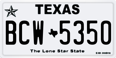 TX license plate BCW5350