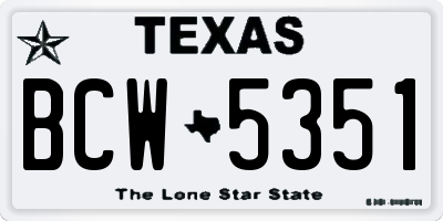 TX license plate BCW5351