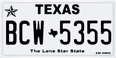 TX license plate BCW5355