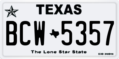 TX license plate BCW5357