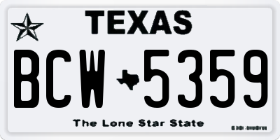 TX license plate BCW5359