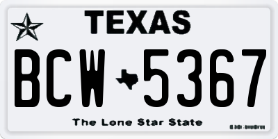 TX license plate BCW5367