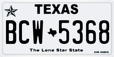 TX license plate BCW5368