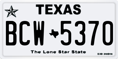TX license plate BCW5370